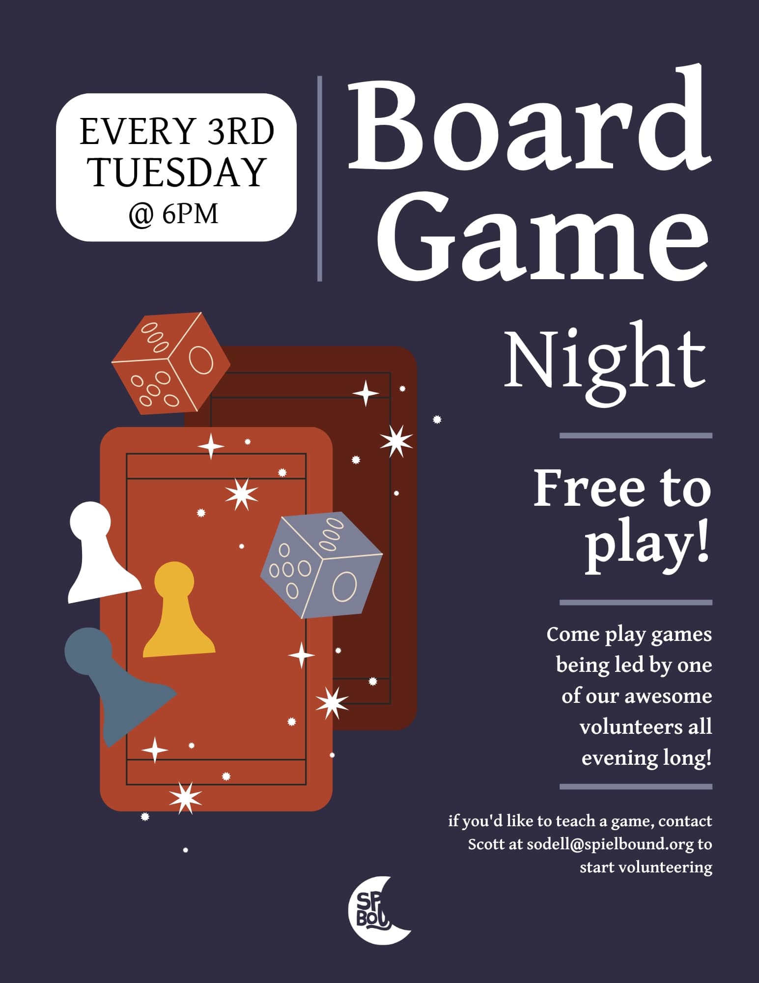 Board Game Nights every third Tuesday!