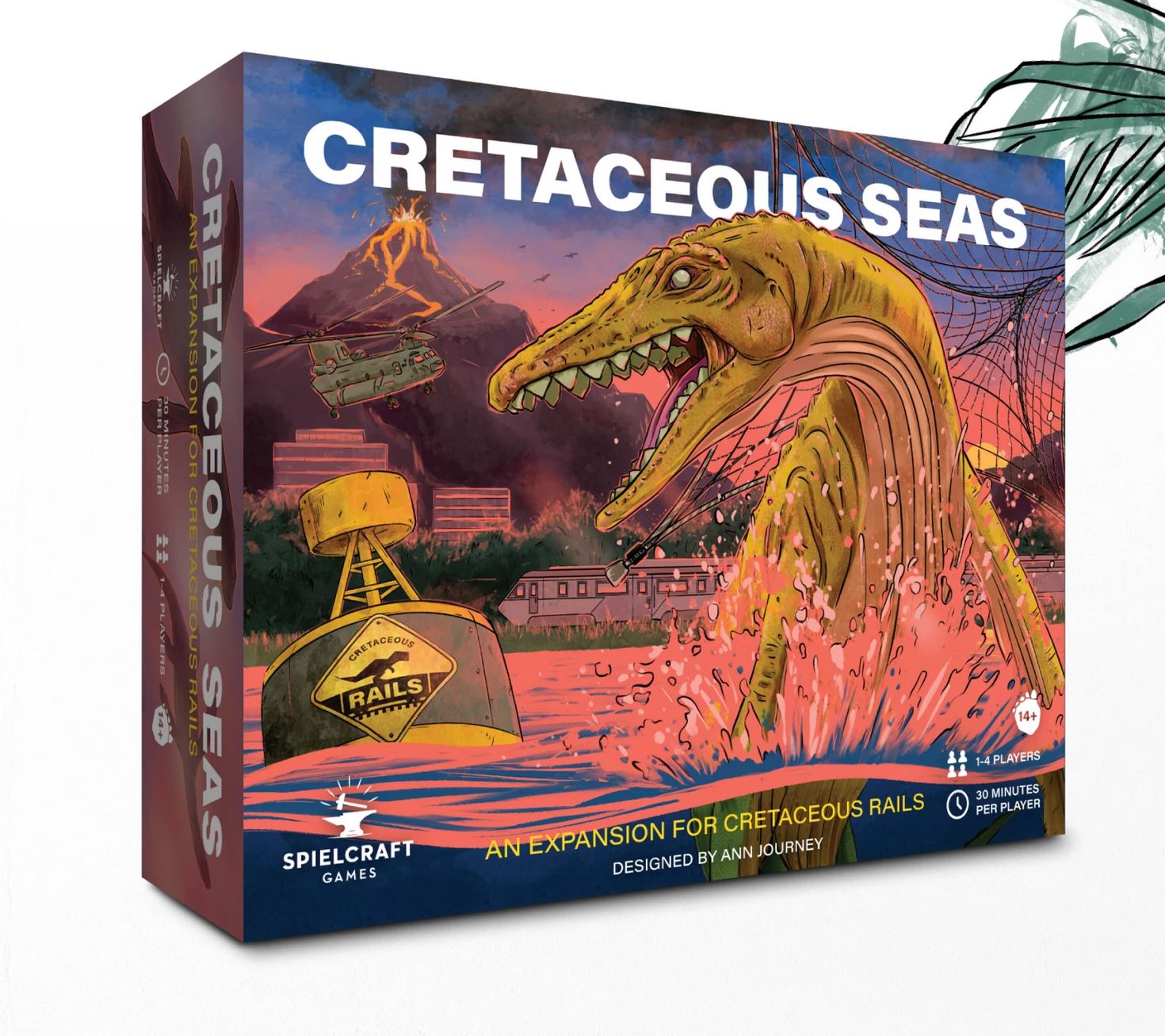 Cretaceous Rails expansion box art: Cretaceous Seas