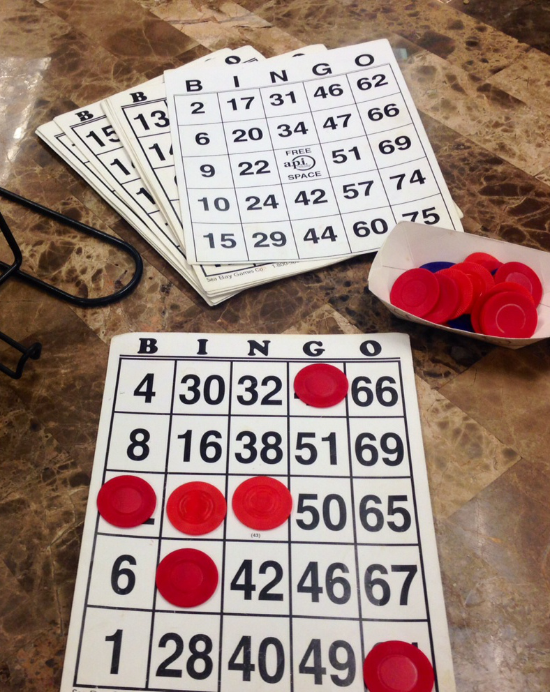 Bingo with senior residents
